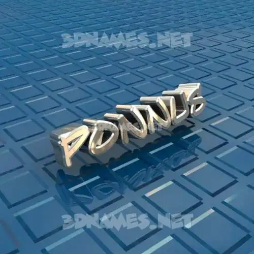 ponnus in Blue Bling style - 3D name wallpaper