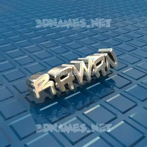 rawan in Blue Bling style - 3D name wallpaper