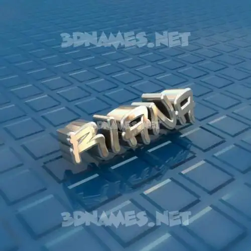 riana in Blue Bling style - 3D name wallpaper