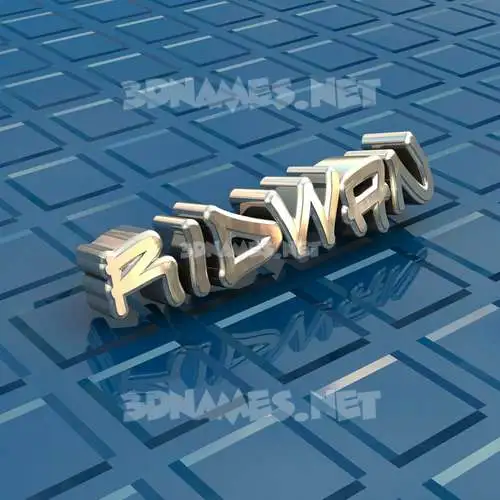 ridwan in Blue Bling style - 3D name wallpaper