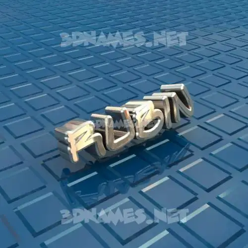 rubin in Blue Bling style - 3D name wallpaper