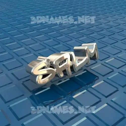 salm in Blue Bling style - 3D name wallpaper