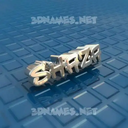 shaza in Blue Bling style - 3D name wallpaper