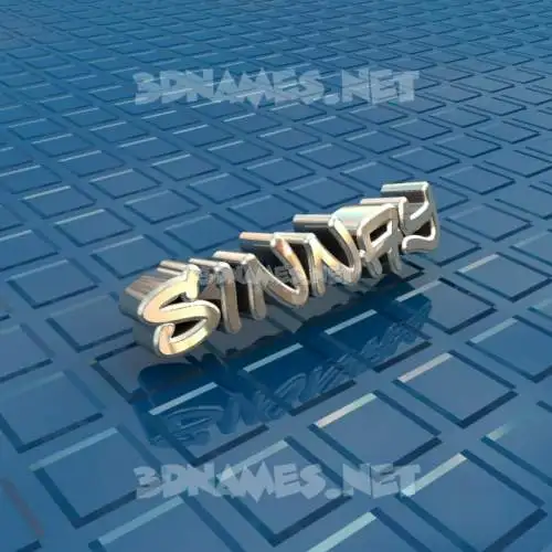 sinnay in Blue Bling style - 3D name wallpaper