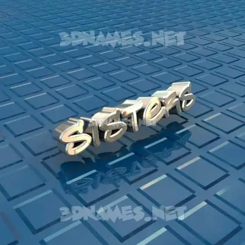 sisters in Blue Bling style - 3D name wallpaper