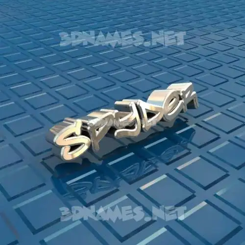 spyder in Blue Bling style - 3D name wallpaper