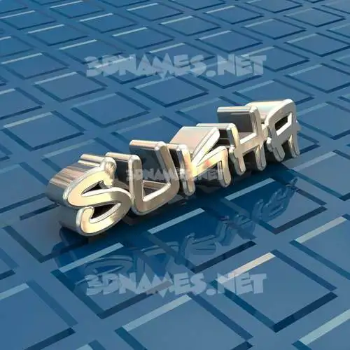 sukha in Blue Bling style - 3D name wallpaper