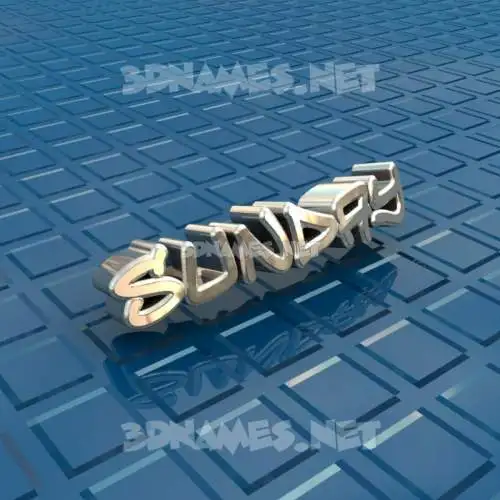sunday in Blue Bling style - 3D name wallpaper