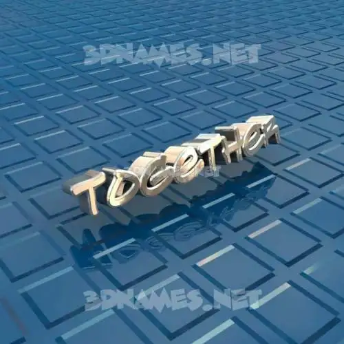 together in Blue Bling style - 3D name wallpaper