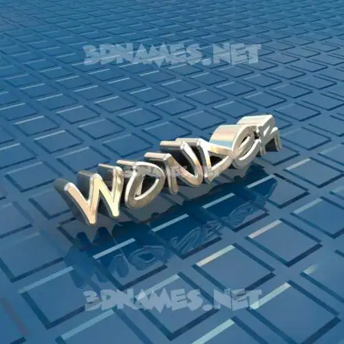 wonder in Blue Bling style - 3D name wallpaper