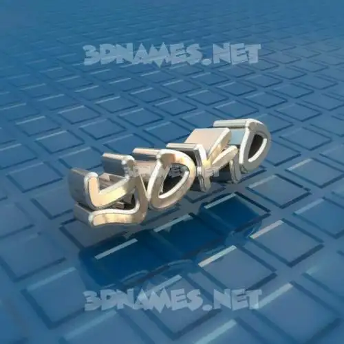 yoko in Blue Bling style - 3D name wallpaper
