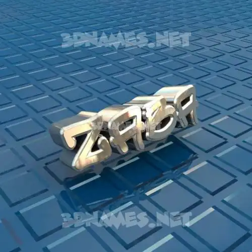 zaba in Blue Bling style - 3D name wallpaper
