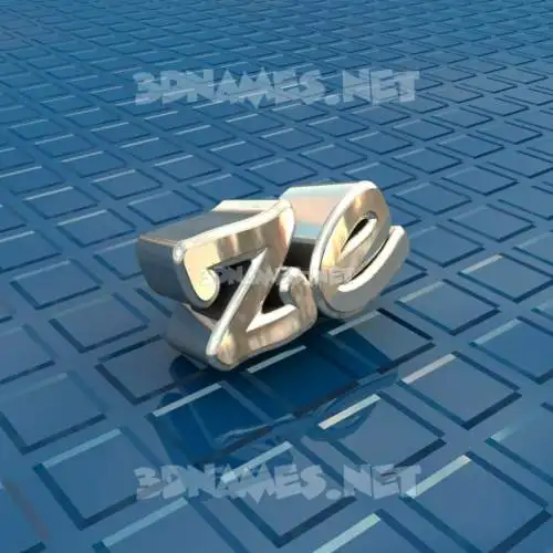 ze in Blue Bling style - 3D name wallpaper