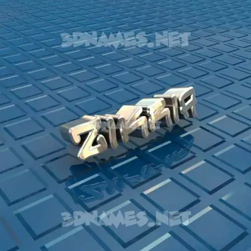zikria in Blue Bling style - 3D name wallpaper