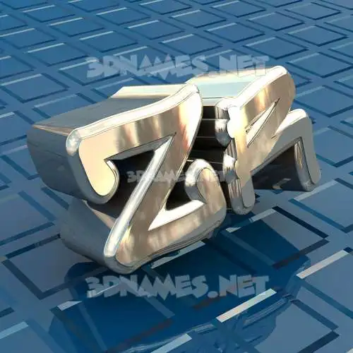 zr in Blue Bling style - 3D name wallpaper