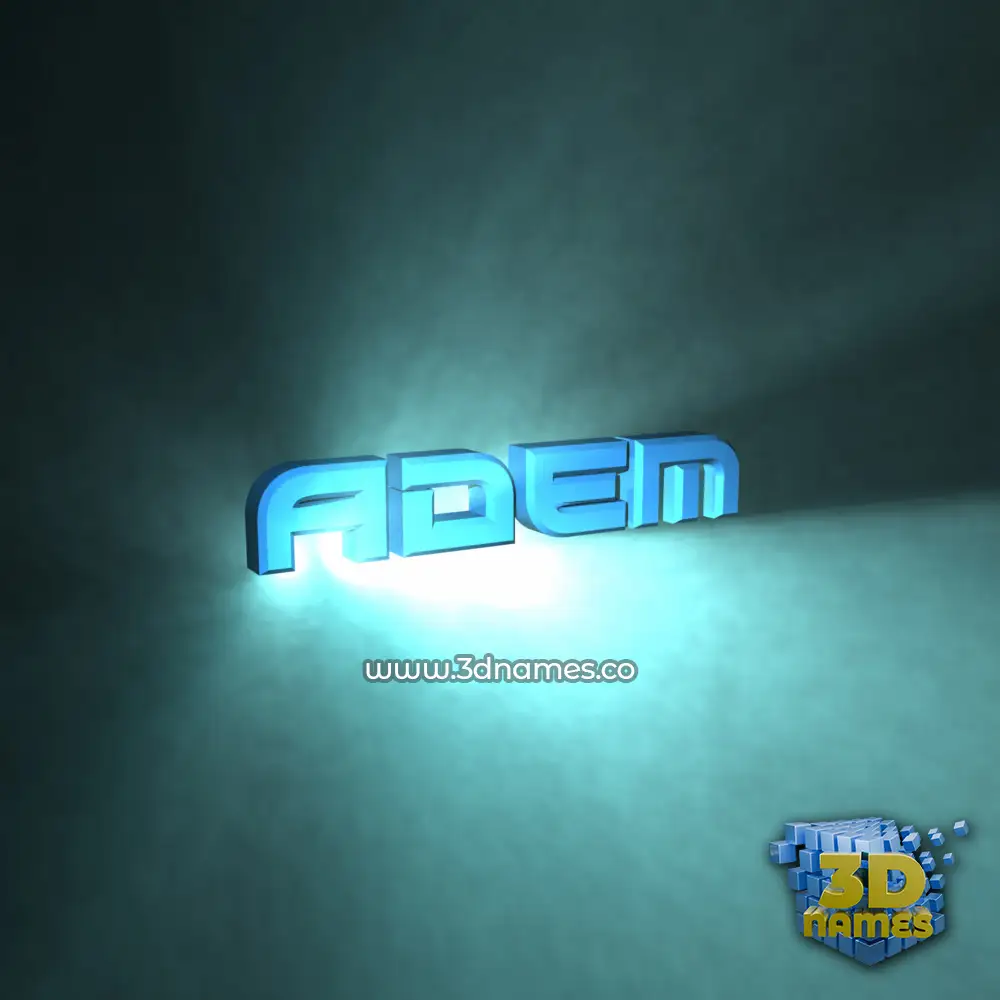 adem in Light Shine style - 3D name wallpaper
