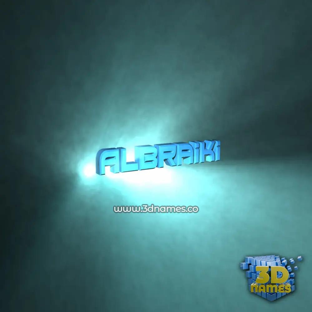 albraiki in Light Shine style - 3D name wallpaper