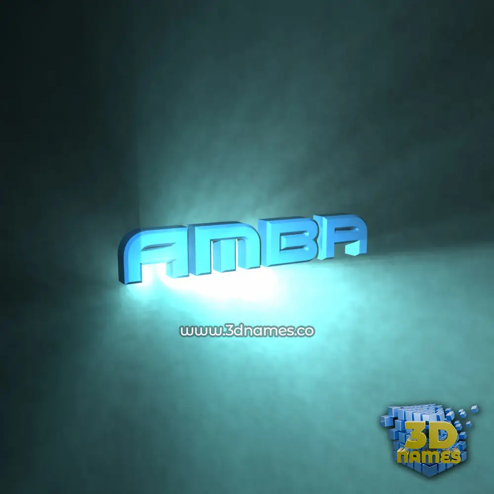 amba in Light Shine style - 3D name wallpaper