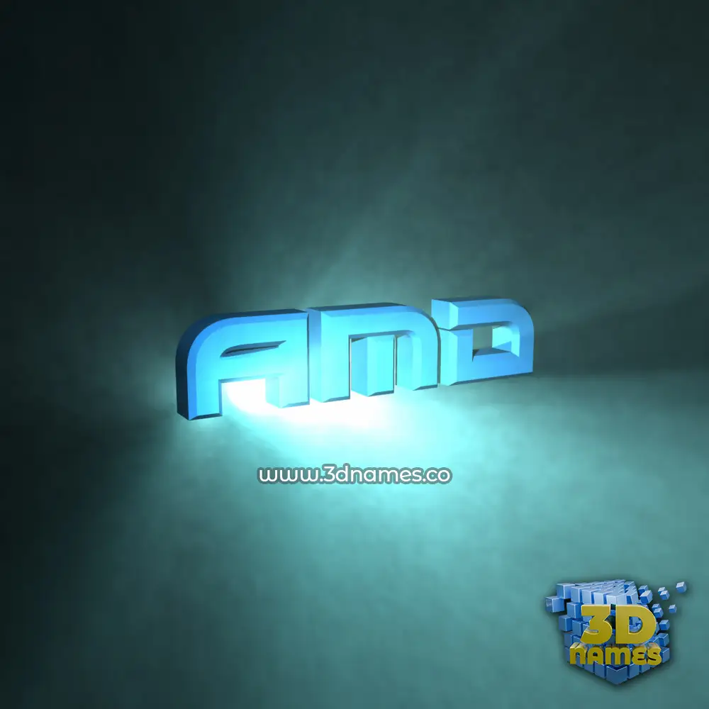 amd in Light Shine style - 3D name wallpaper