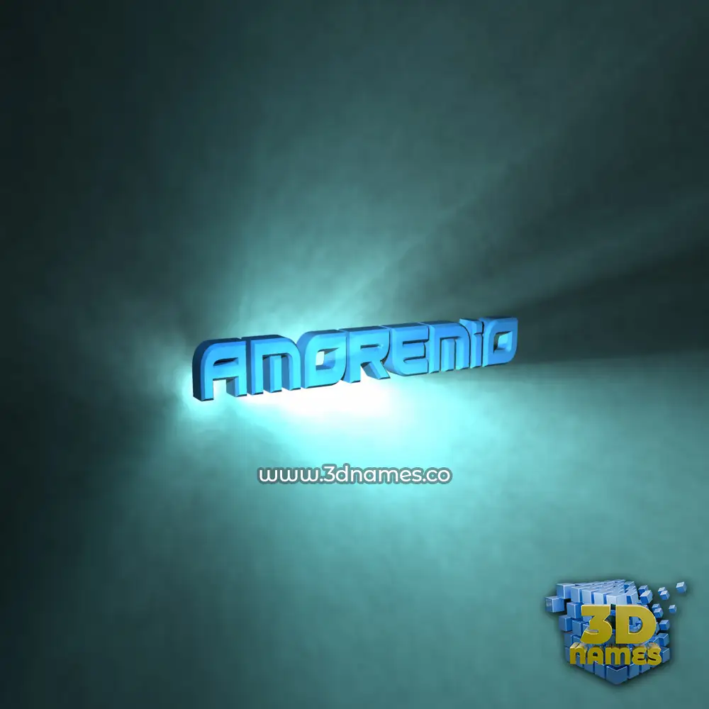 amoremio in Light Shine style - 3D name wallpaper