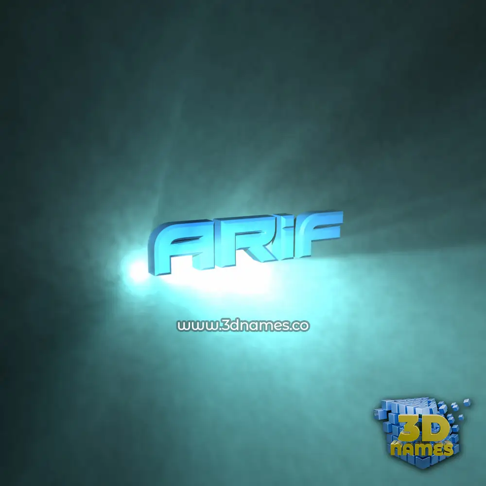 arif in Light Shine style - 3D name wallpaper