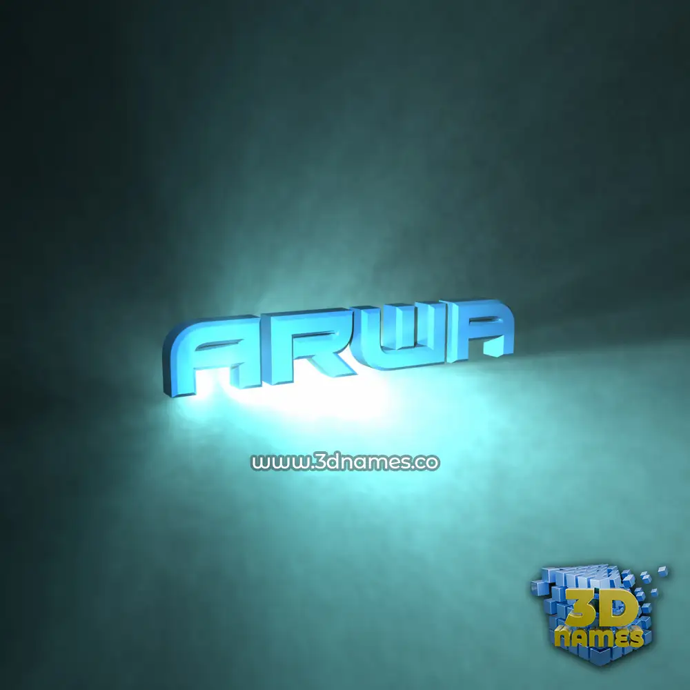 arwa in Light Shine style - 3D name wallpaper