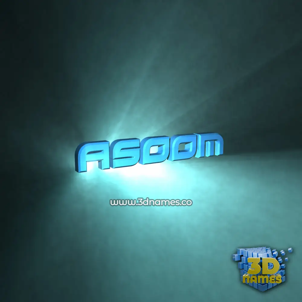 asoom in Light Shine style - 3D name wallpaper asoom in Light Shine style - 3D name wallpaper