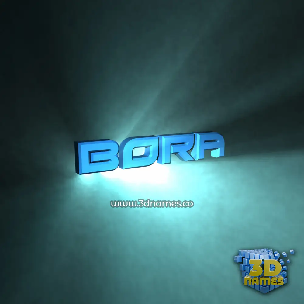 bora in Light Shine style - 3D name wallpaper
