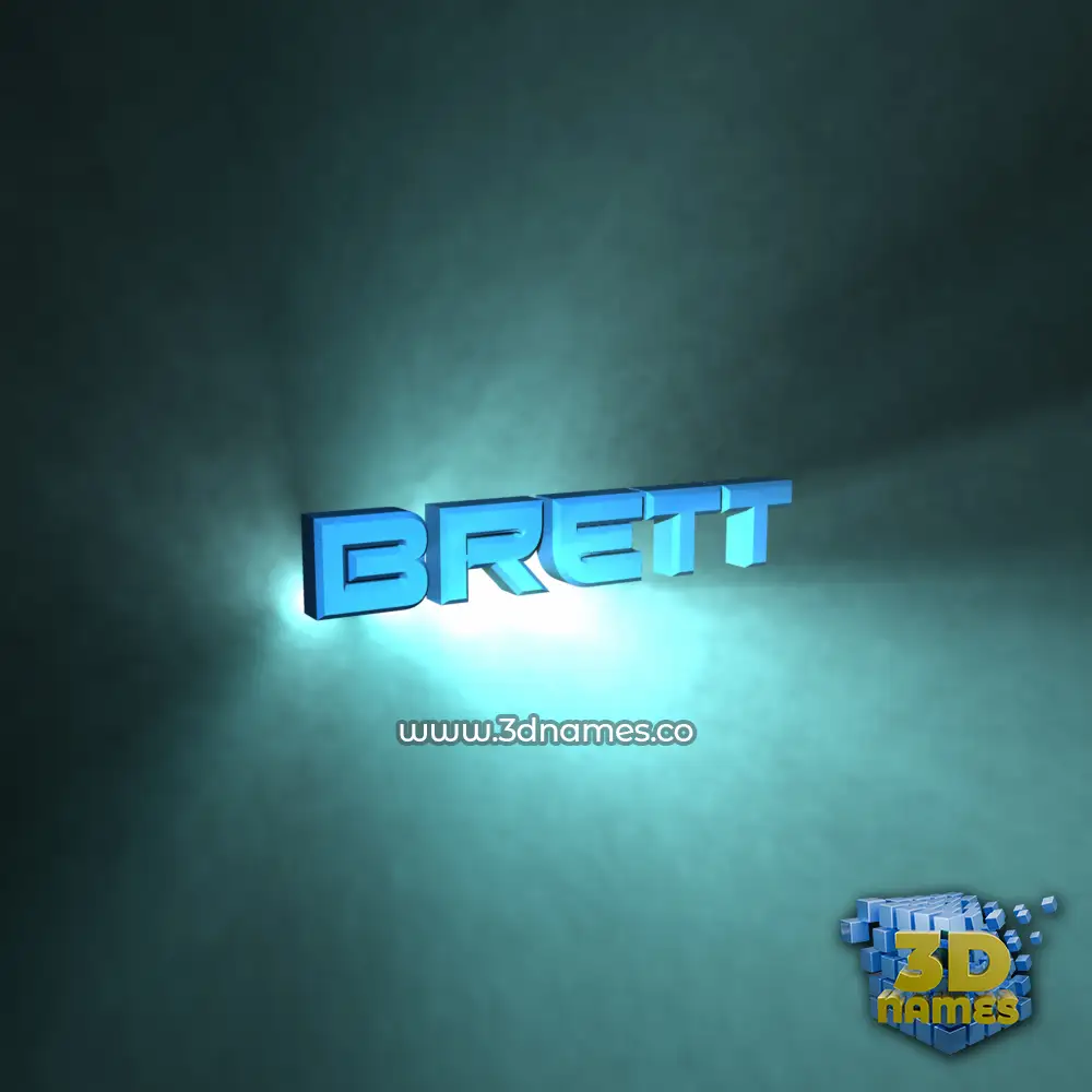 brett in Light Shine style - 3D name wallpaper