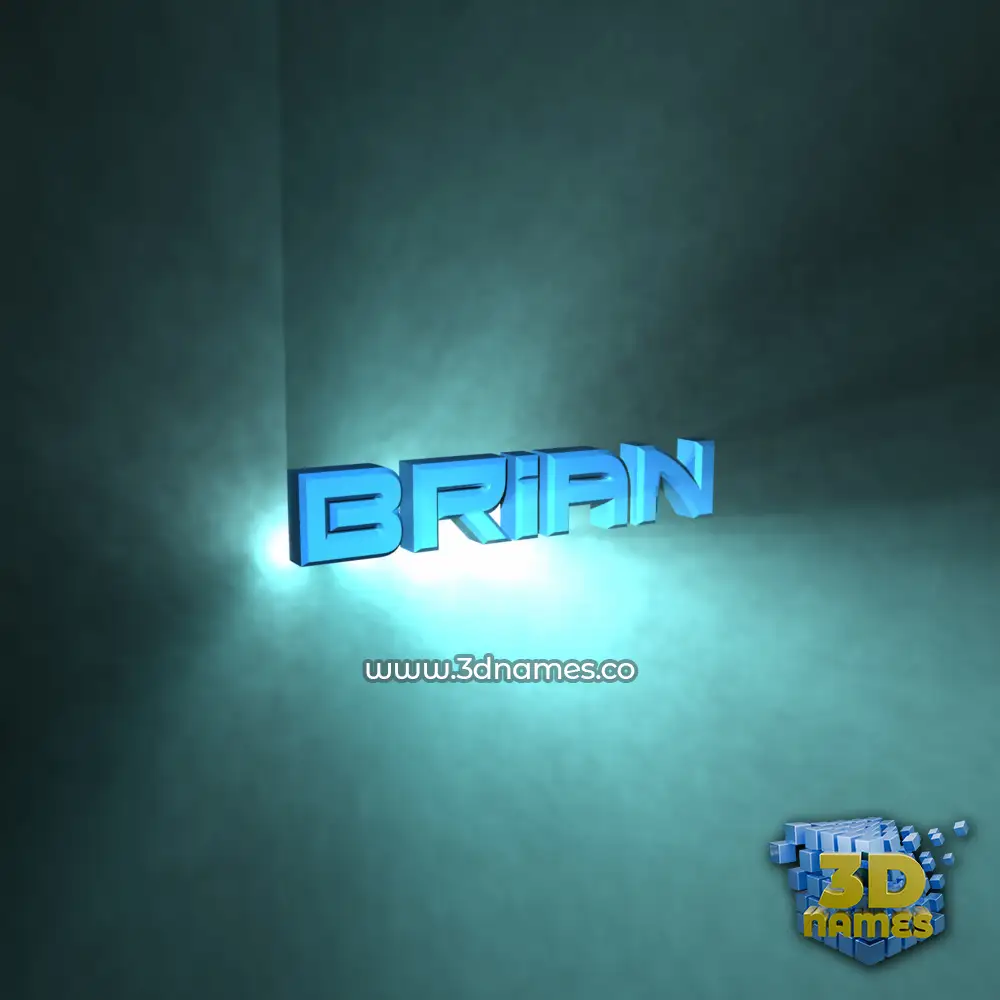 brian in Light Shine style - 3D name wallpaper