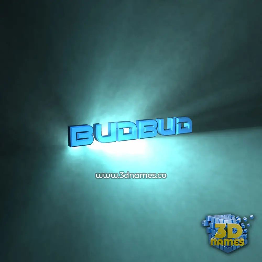 budbud in Light Shine style - 3D name wallpaper