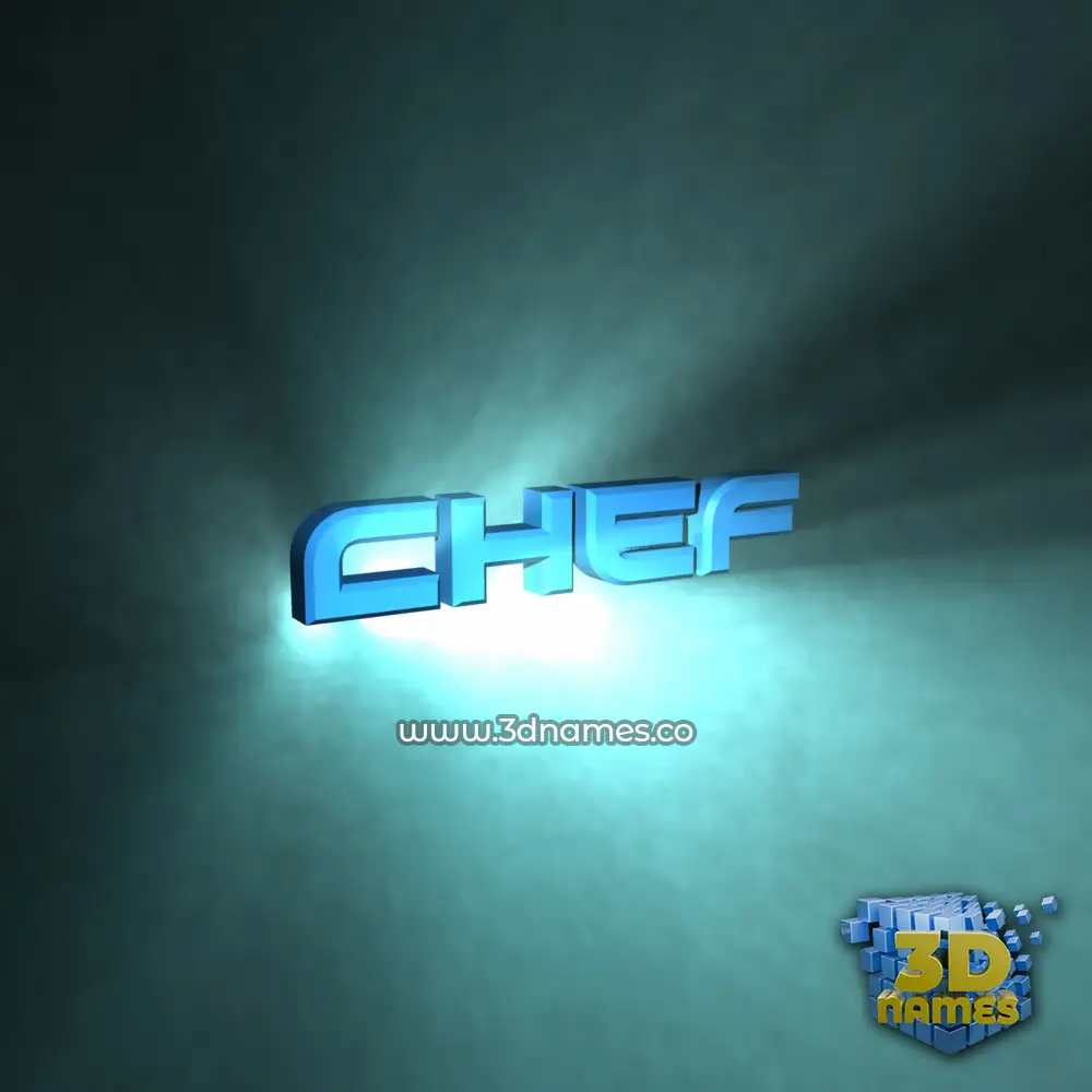 chef in Light Shine style - 3D name wallpaper
