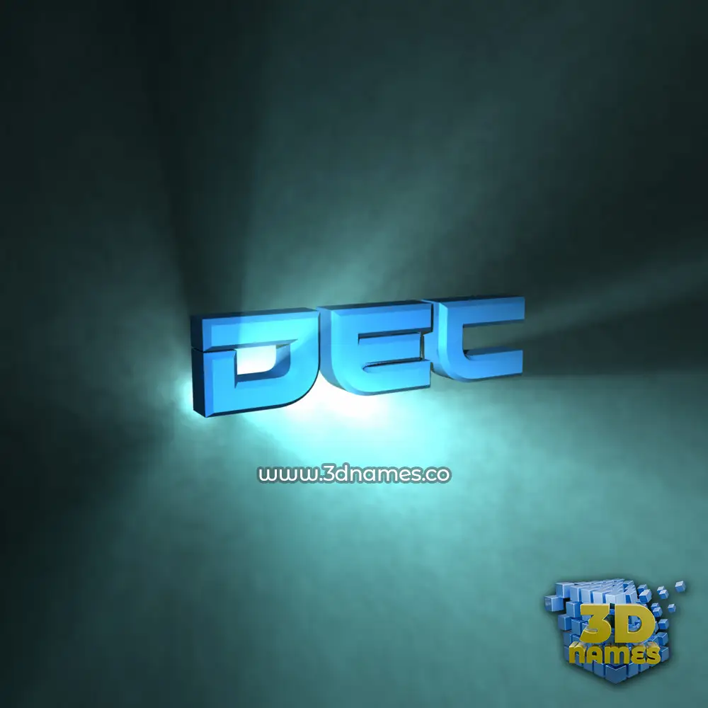 dec in Light Shine style - 3D name wallpaper