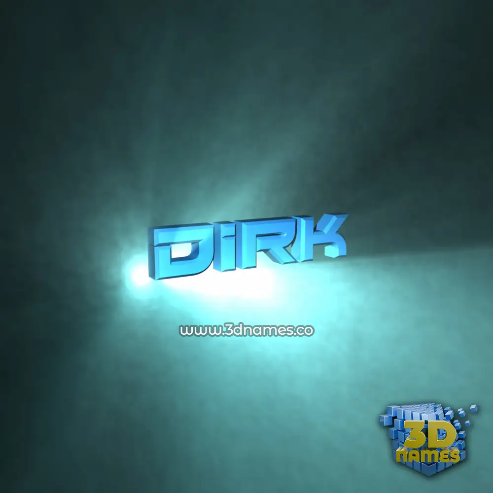 dirk in Light Shine style - 3D name wallpaper