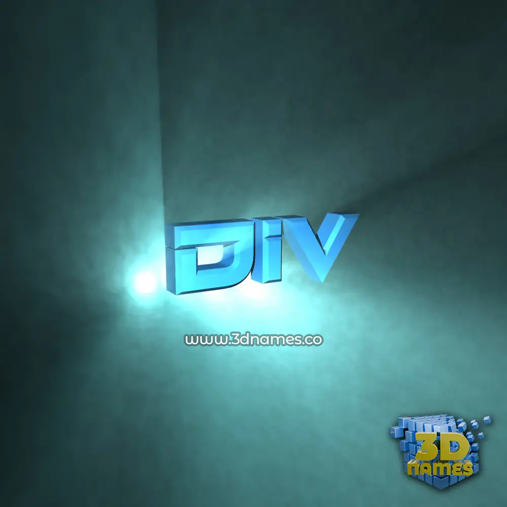 div in Light Shine style - 3D name wallpaper