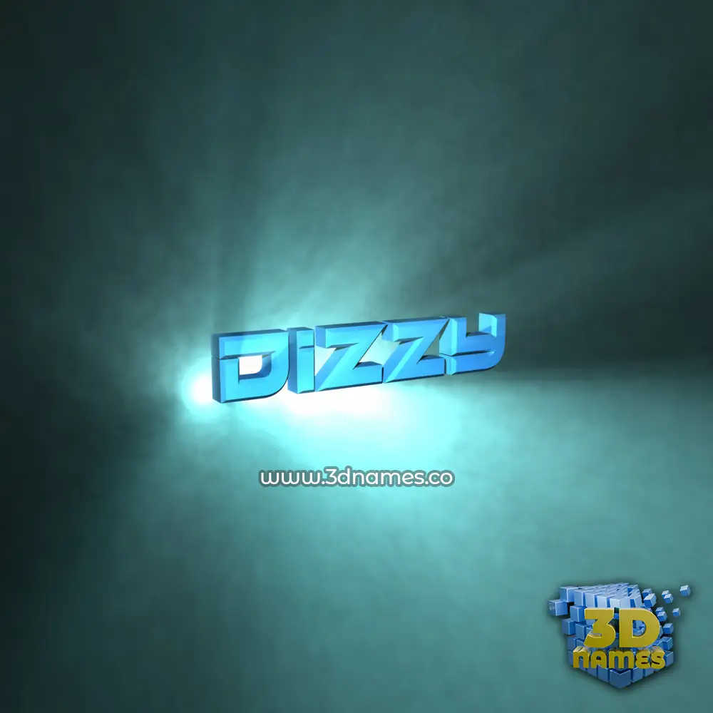 dizzy in Light Shine style - 3D name wallpaper