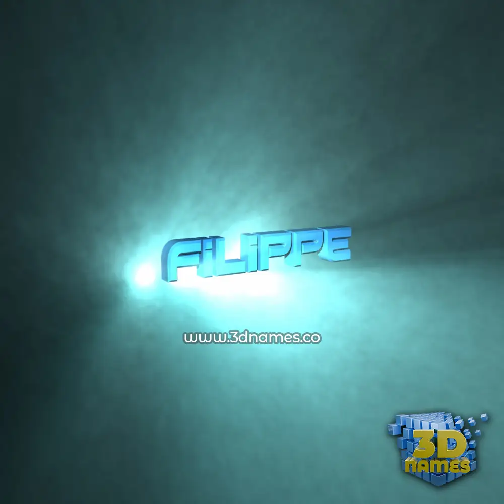 filippe in Light Shine style - 3D name wallpaper