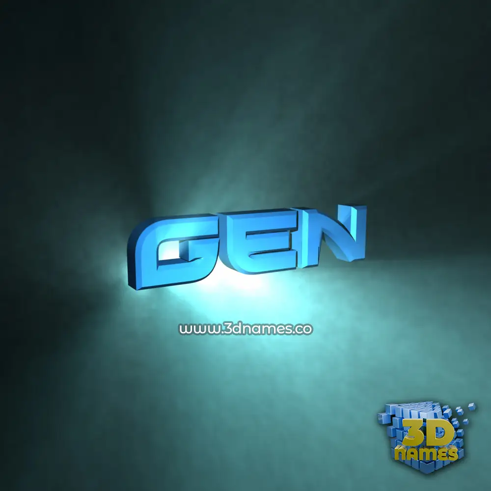 gen in Light Shine style - 3D name wallpaper