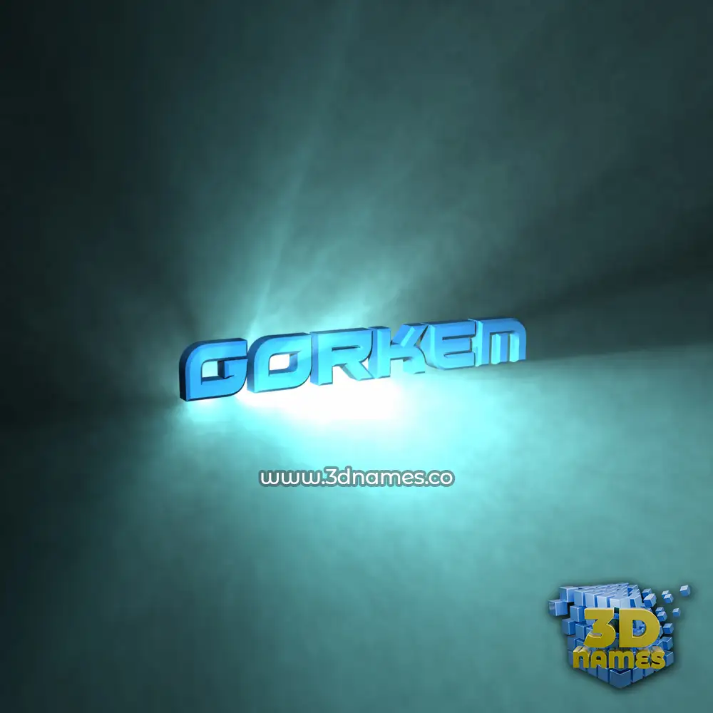 gorkem in Light Shine style - 3D name wallpaper