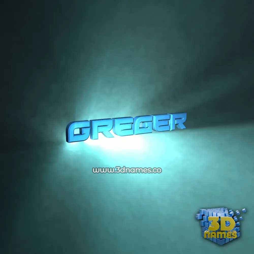 greger in Light Shine style - 3D name wallpaper