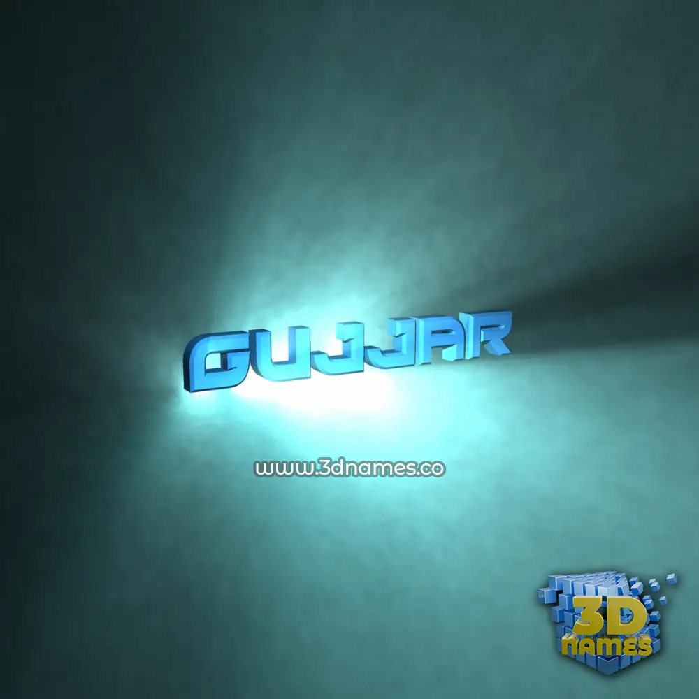 gujjar in Light Shine style - 3D name wallpaper