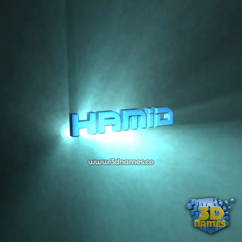 hamid in Light Shine style - 3D name wallpaper