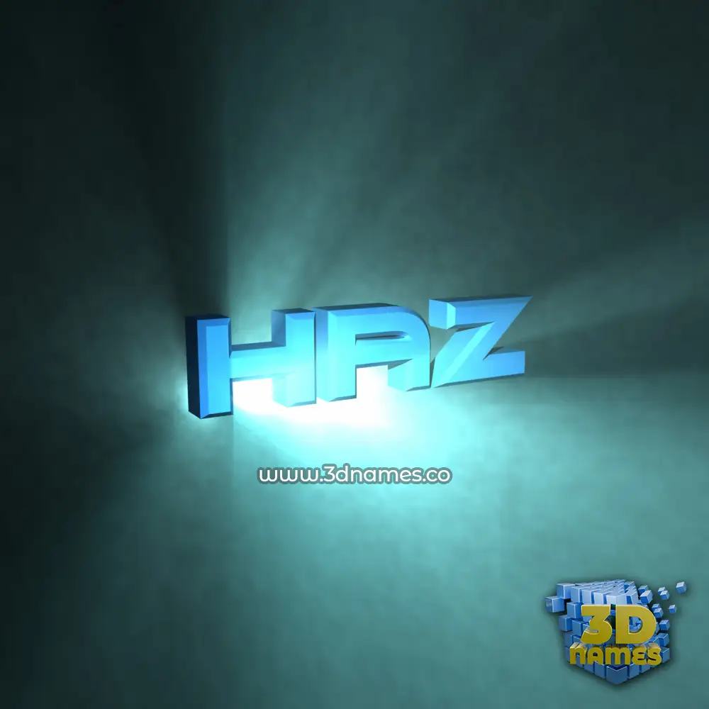 haz in Light Shine style - 3D name wallpaper