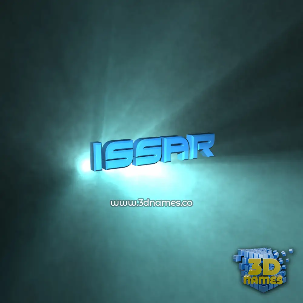 issar in Light Shine style - 3D name wallpaper