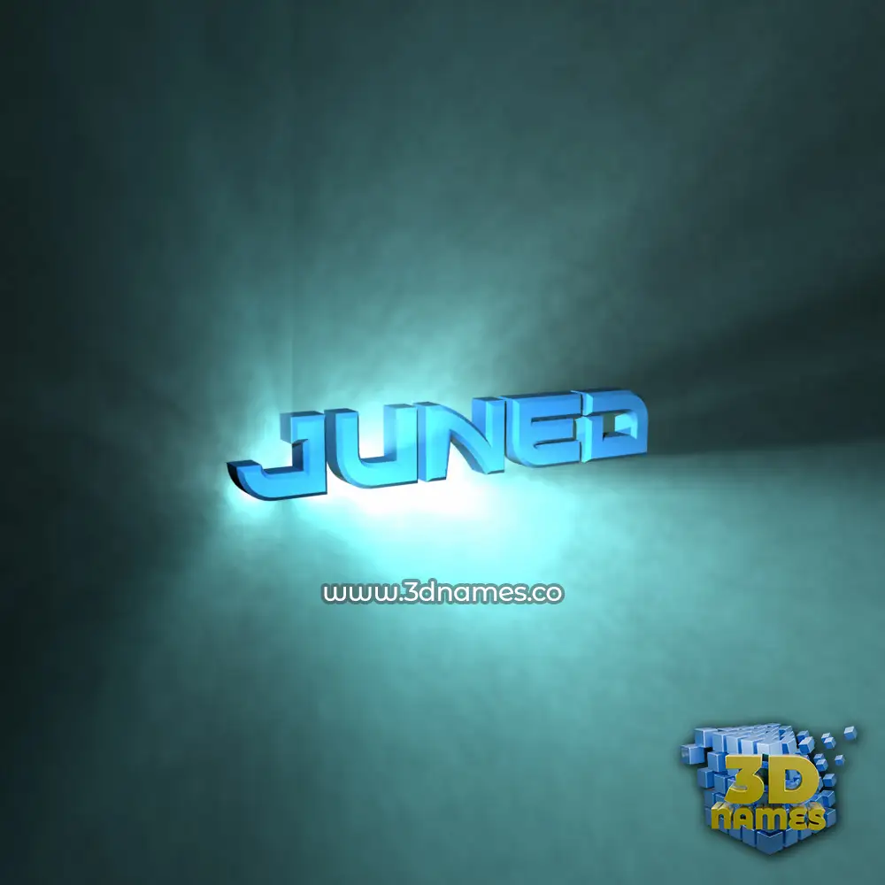 juned in Light Shine style - 3D name wallpaper