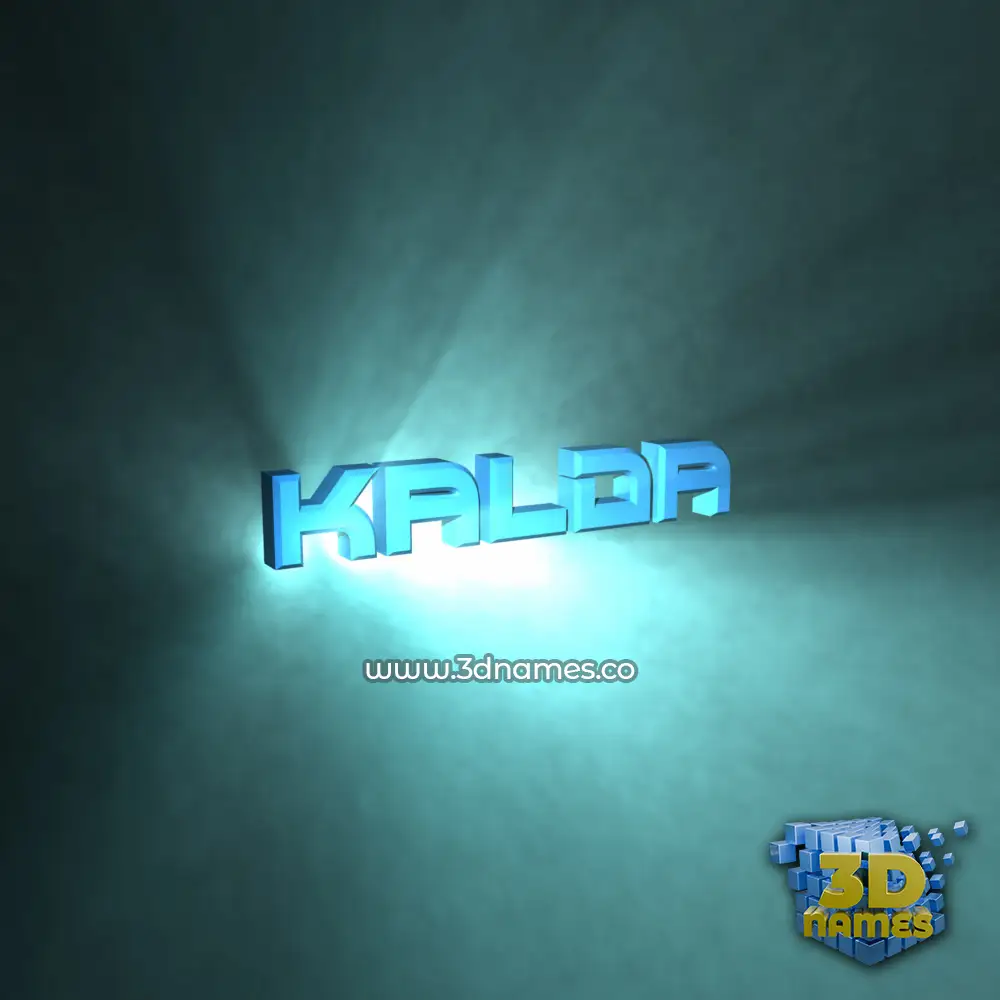 kalda in Light Shine style - 3D name wallpaper
