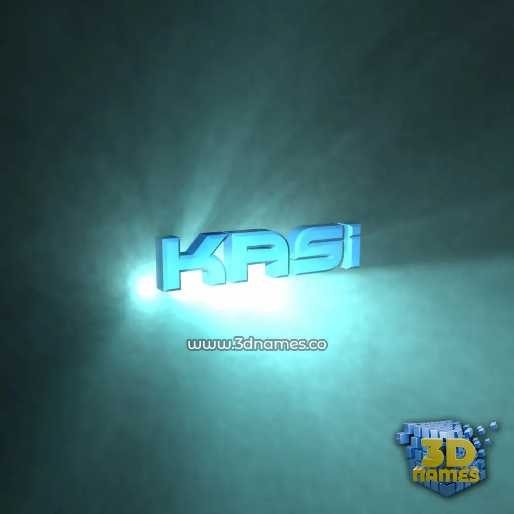 kasi in Light Shine style - 3D name wallpaper