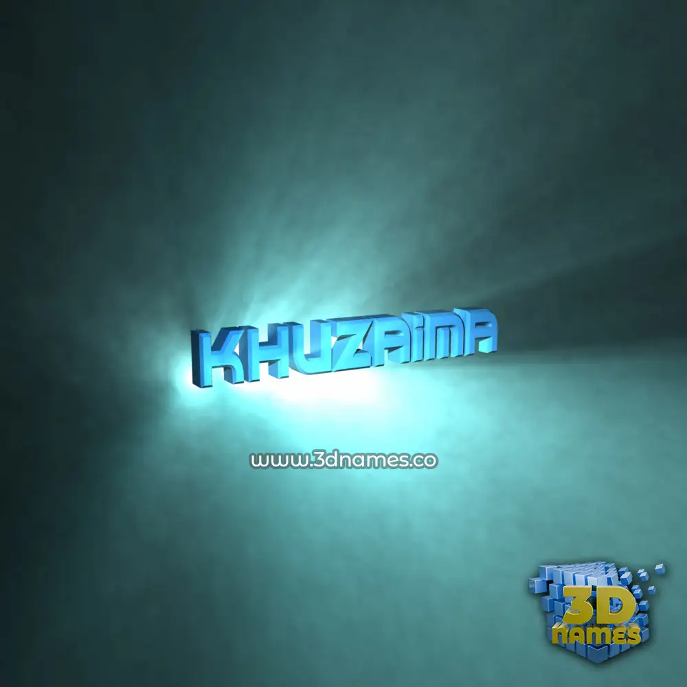 khuzaima in Light Shine style - 3D name wallpaper