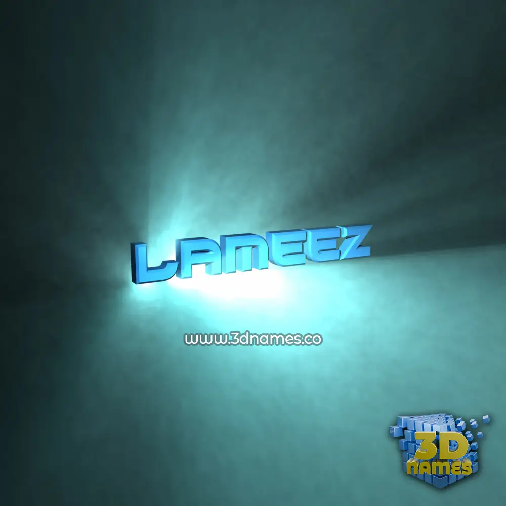 lameez in Light Shine style - 3D name wallpaper