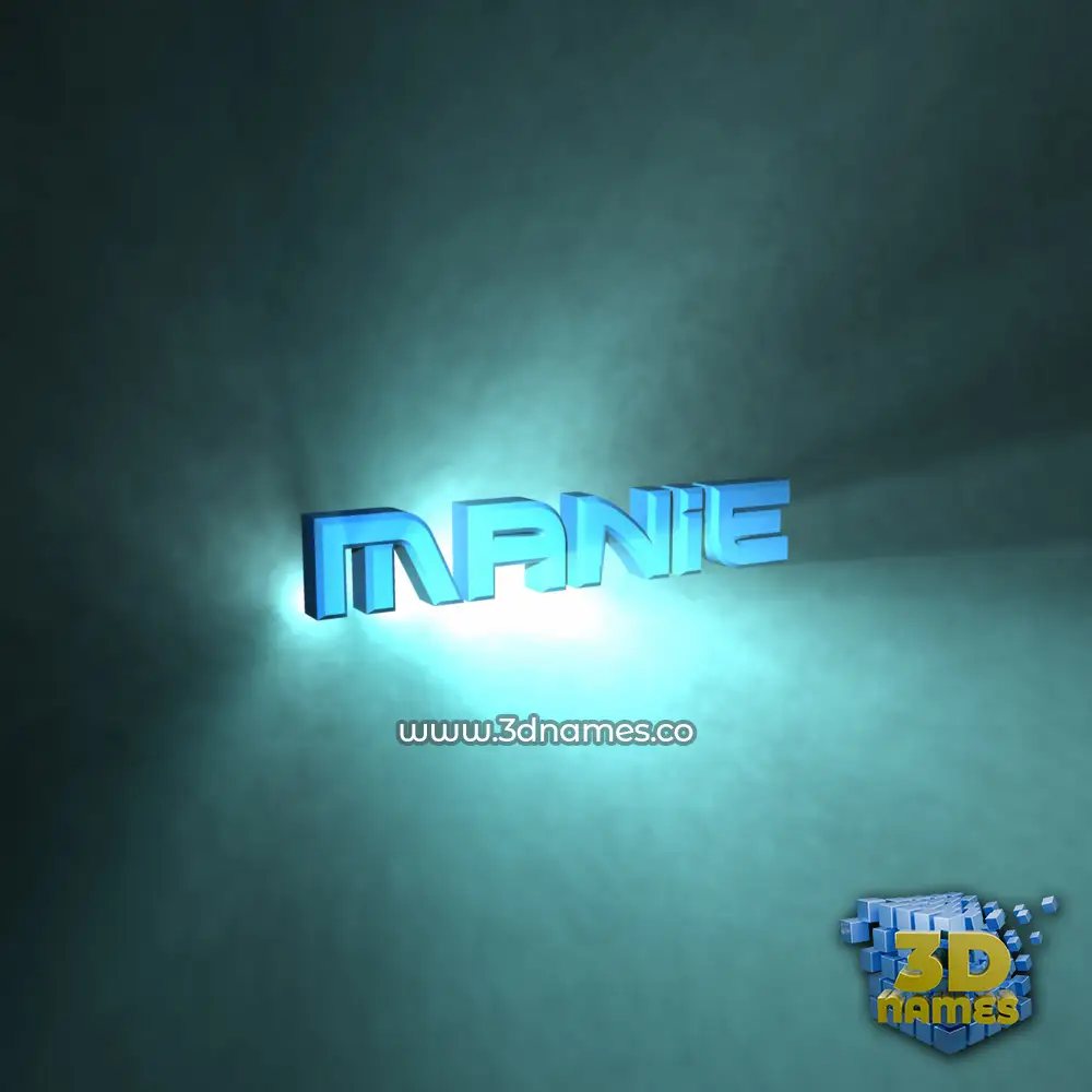 manie in Light Shine style - 3D name wallpaper